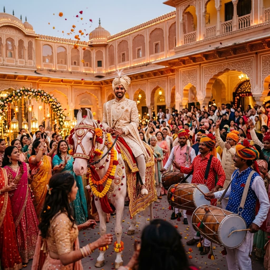15 Baraat Entry Ideas for Jaipur Weddings in 2026 (With Budgets & Venue Fit) — blog post by Anchor Yash Soni